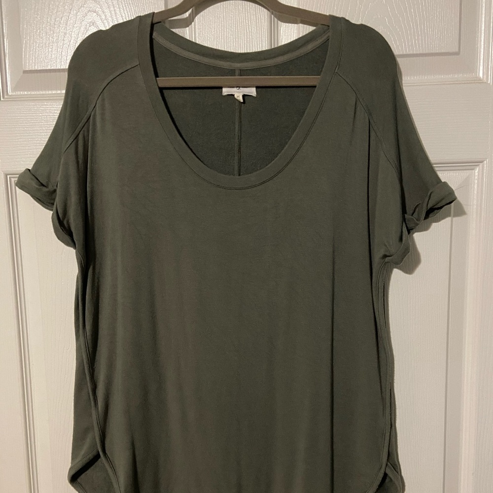 Lou & Grey Army Green Soft, Long, Flowy T-Shirt
